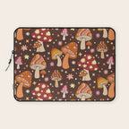 Magic Mushrooms in Brown Laptop Sleeve Gallery Image 1