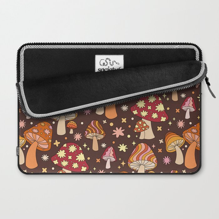 Magic Mushrooms in Brown Laptop Sleeve Gallery Image 2