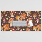 Magic Mushrooms in Brown Desk Mat Gallery Image 1