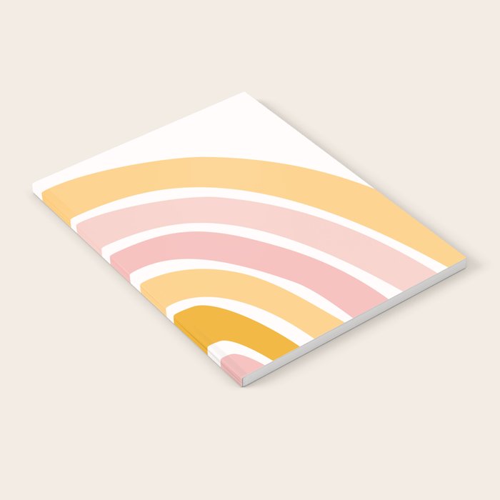 Abstract Shapes 94 in Mustard Yellow and Pale Pink (Rainbow Abstraction) Notebook Gallery Image 2