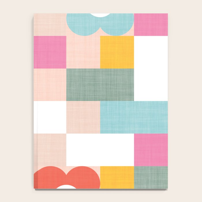 Retro Flowers on playful checks Notebook Gallery Image 4