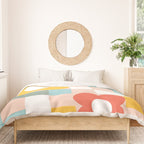 Retro Flowers on playful checks Duvet Cover Gallery Image 3