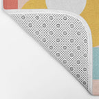 Retro Flowers on playful checks Bath Mat Gallery Image 2