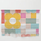 Retro Flowers on playful checks Wall Hanging Gallery Image 1