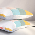 Retro Flowers on playful checks Pillow Sham Gallery Image 3