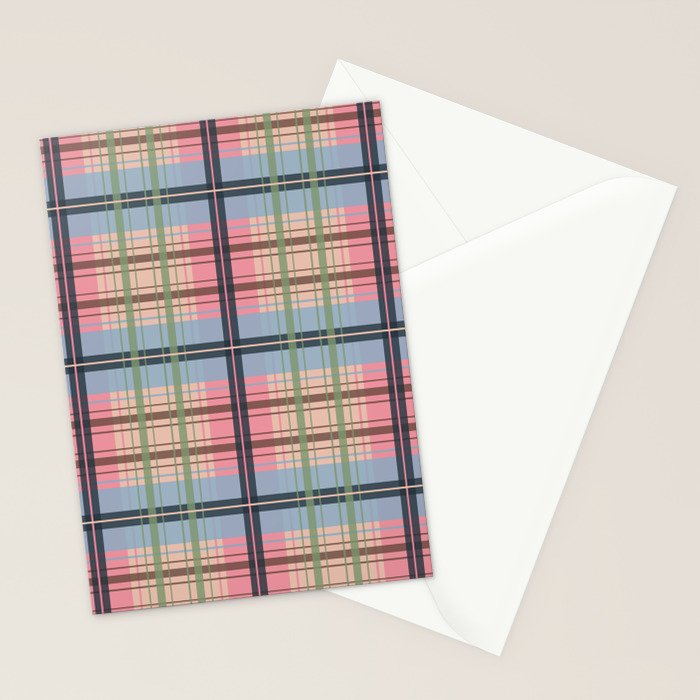 Pastel Tartan Delight Stationery Card Gallery Image 2