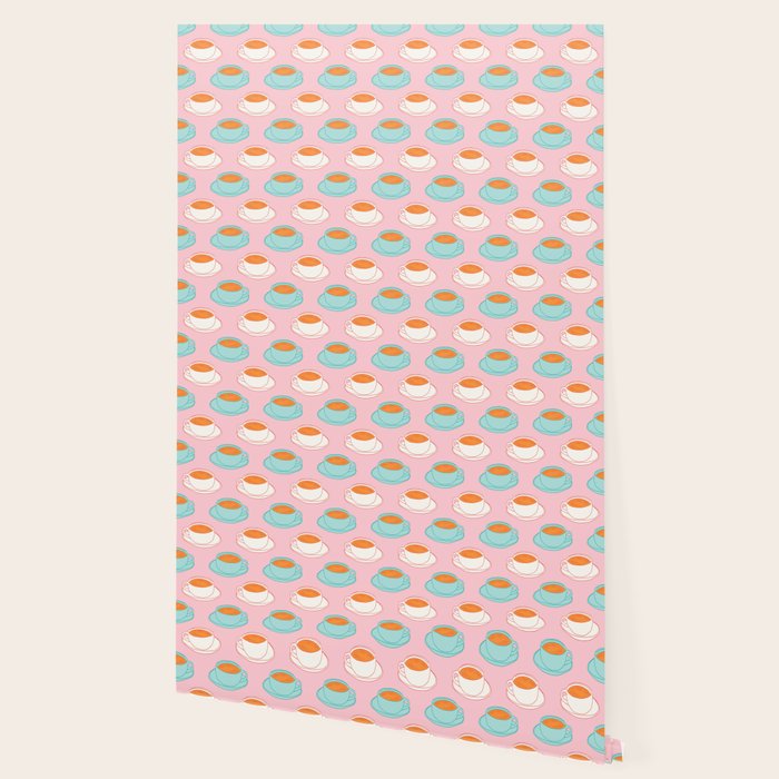 Colorful retro coffee cup art pattern Wallpaper Gallery Image 2