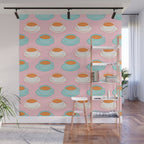 Colorful retro coffee cup art pattern Wall Mural Gallery Image 1
