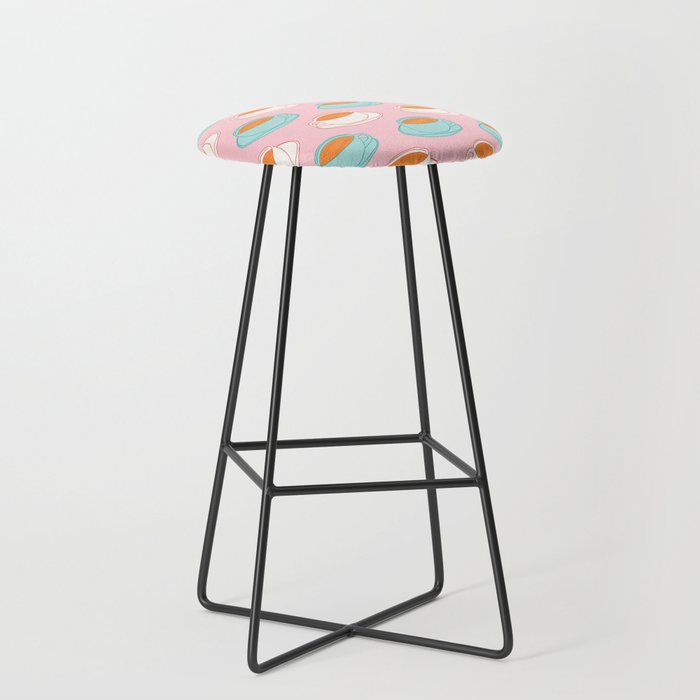 Colorful retro coffee cup art pattern Stool Gallery Image 1