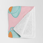Colorful retro coffee cup art pattern Throw Blanket Gallery Image 3