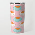 Colorful retro coffee cup art pattern Travel Mug Gallery Image 1