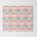 Colorful retro coffee cup art pattern Throw Blanket Gallery Image 2