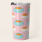 Colorful retro coffee cup art pattern Travel Mug Gallery Image 3
