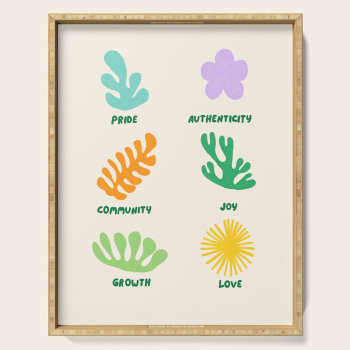 Pride,  Authenticity,  Joy Serving Tray Gallery Image 1