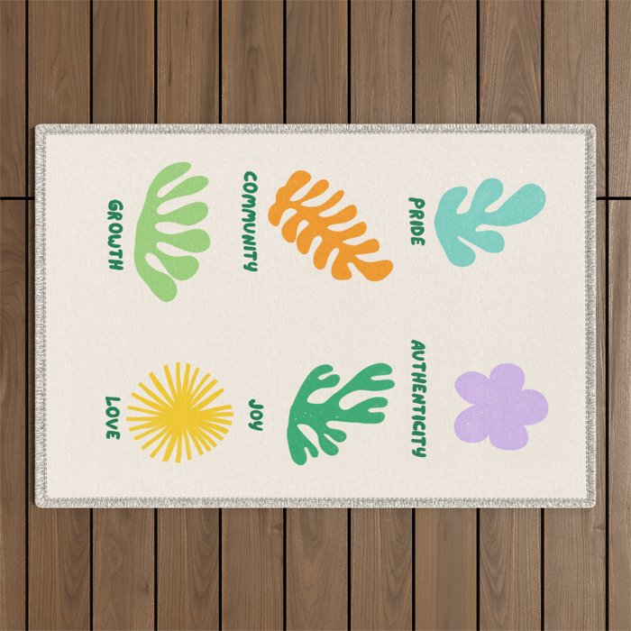 Pride,  Authenticity,  Joy Outdoor Rug Gallery Image 1