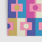 Retro Modern Geometric Rektangel Pattern Blue and Pink Poster Gallery Image 3