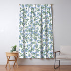 Hydrangea blue flowers, botanicals, blue and white floral Window Curtain Gallery Image 5
