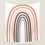 Whimsical Rainbow in Earthy Colors Wall Tapestry Gallery Image 4