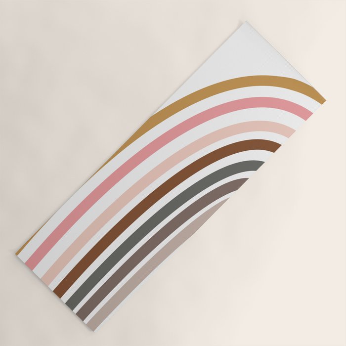 Whimsical Rainbow in Earthy Colors Yoga Mat Gallery Image 1