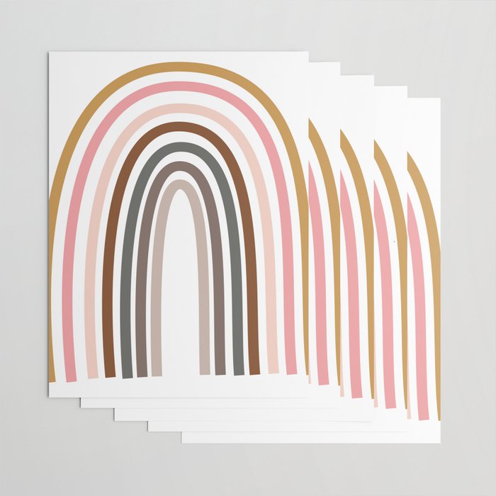 Whimsical Rainbow in Earthy Colors Wrapping Paper Gallery Image 3