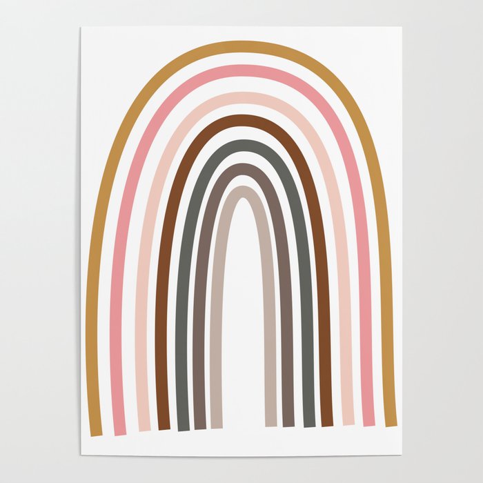 Whimsical Rainbow in Earthy Colors Poster Gallery Image 1