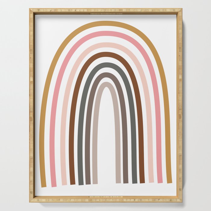 Whimsical Rainbow in Earthy Colors Serving Tray Gallery Image 1