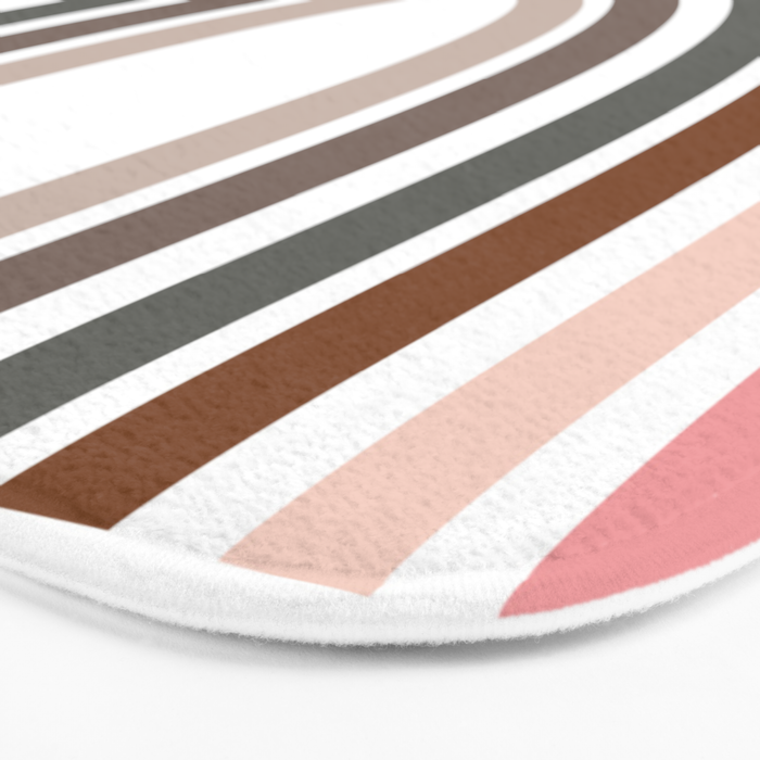Whimsical Rainbow in Earthy Colors Bath Mat Gallery Image 3