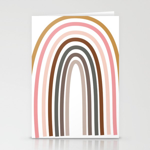 Whimsical Rainbow in Earthy Colors Stationery Card Gallery Image 2
