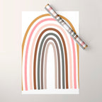Whimsical Rainbow in Earthy Colors Wrapping Paper Gallery Image 1