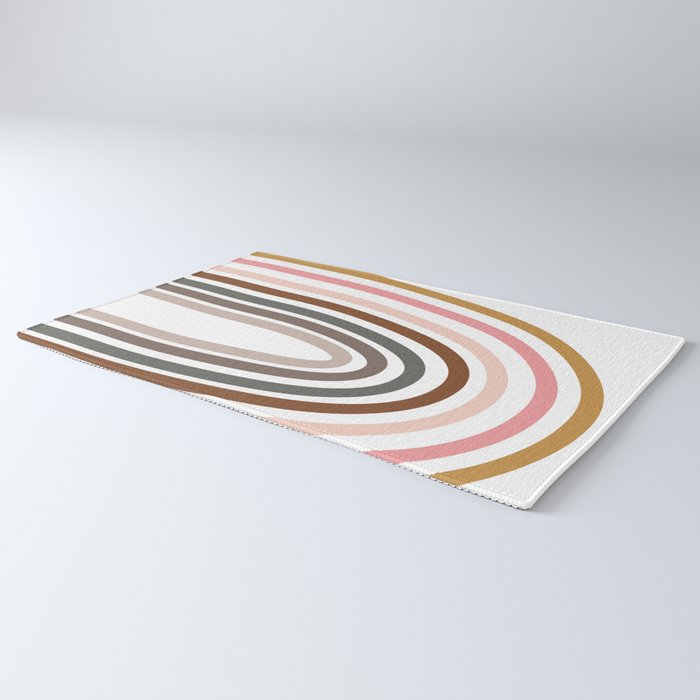 Whimsical Rainbow in Earthy Colors Rug Gallery Image 3
