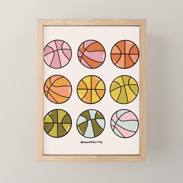 Rainbow Basketballs Mini Art Print Gallery Image 1