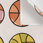 Rainbow Basketballs Wall Tapestry Gallery Image 3