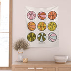 Rainbow Basketballs Wall Tapestry Gallery Image 2