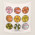 Rainbow Basketballs Wall Tapestry Gallery Image 4