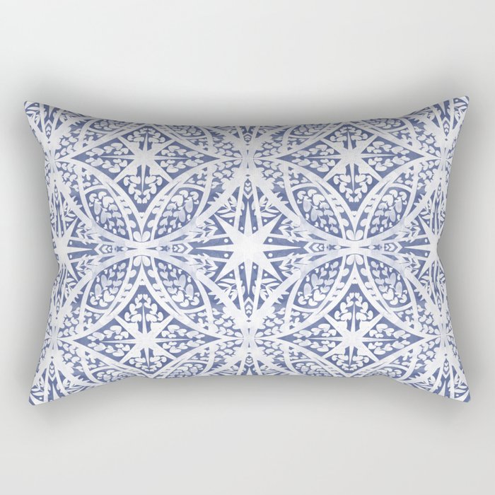 Leaves indigo fantasy tiled 4 Rectangular Pillow Gallery Image 2