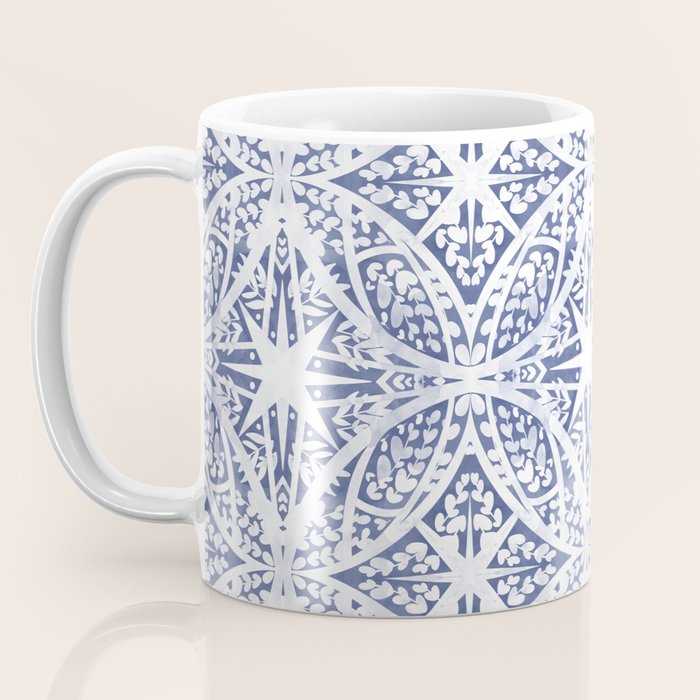 Leaves indigo fantasy tiled 4 Coffee Mug Gallery Image 3