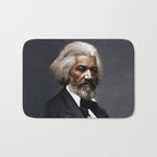Frederick Douglass, African American Civil Rights Pioneer portrait painting Bath Mat Gallery Image 1