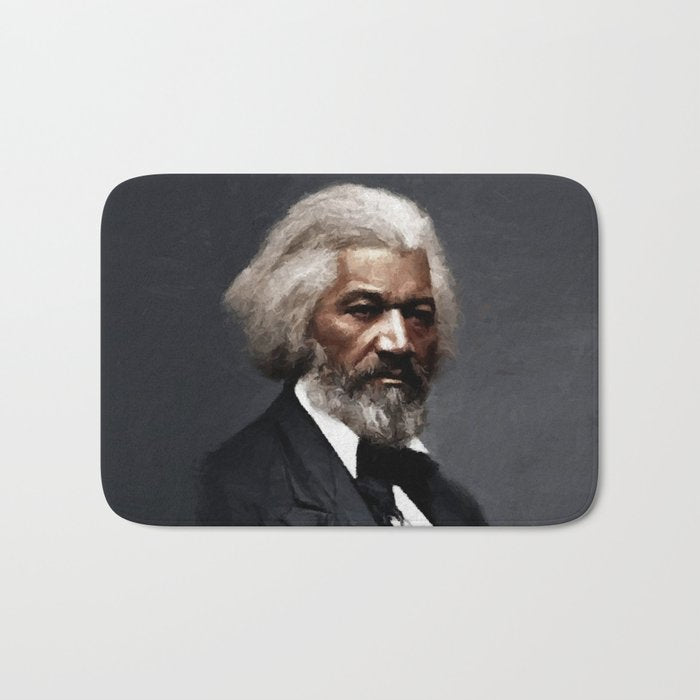 Frederick Douglass, African American Civil Rights Pioneer portrait painting Bath Mat Gallery Image 1