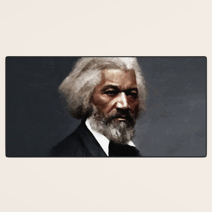 Frederick Douglass, African American Civil Rights Pioneer portrait painting Desk Mat Gallery Image 3