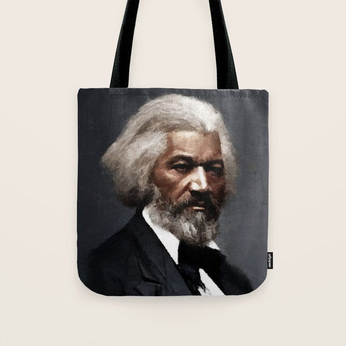 Frederick Douglass, African American Civil Rights Pioneer portrait painting Tote Bag Gallery Image 1