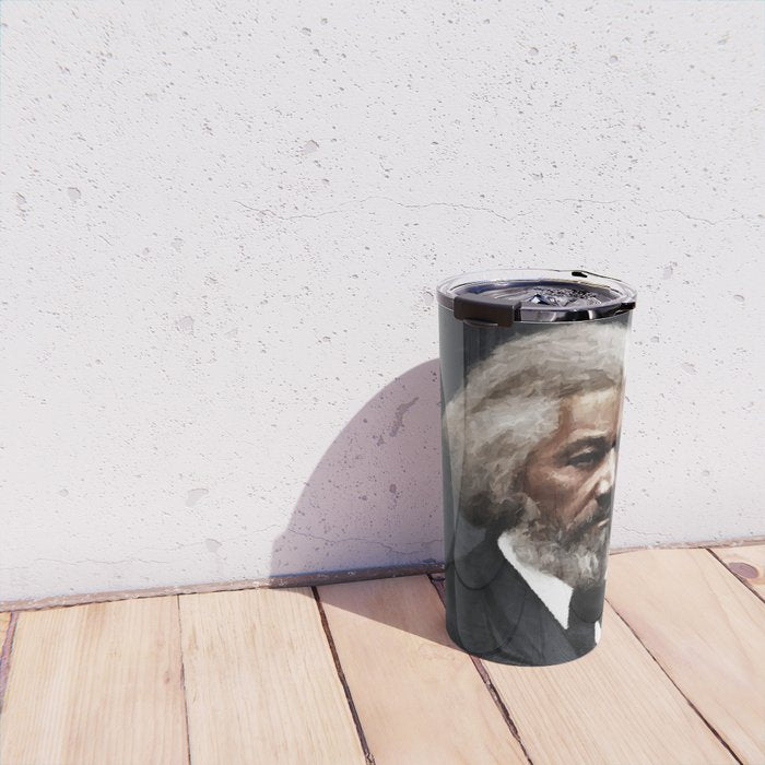 Frederick Douglass, African American Civil Rights Pioneer portrait painting Travel Mug Gallery Image 4