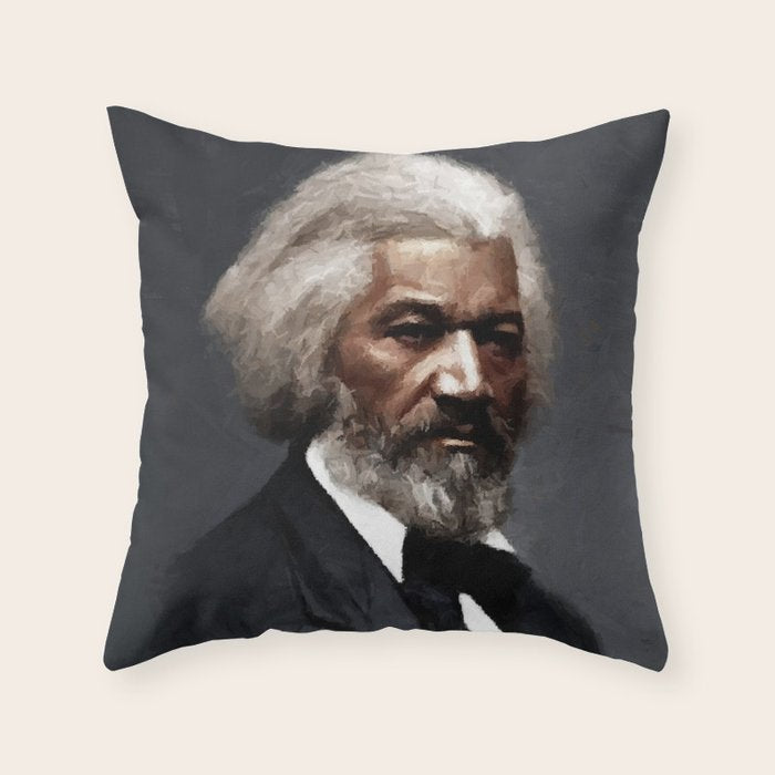 Frederick Douglass, African American Civil Rights Pioneer portrait painting Throw Pillow Gallery Image 6