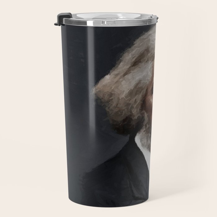 Frederick Douglass, African American Civil Rights Pioneer portrait painting Travel Mug Gallery Image 3