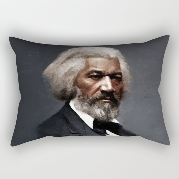 Frederick Douglass, African American Civil Rights Pioneer portrait painting Rectangular Pillow Gallery Image 1