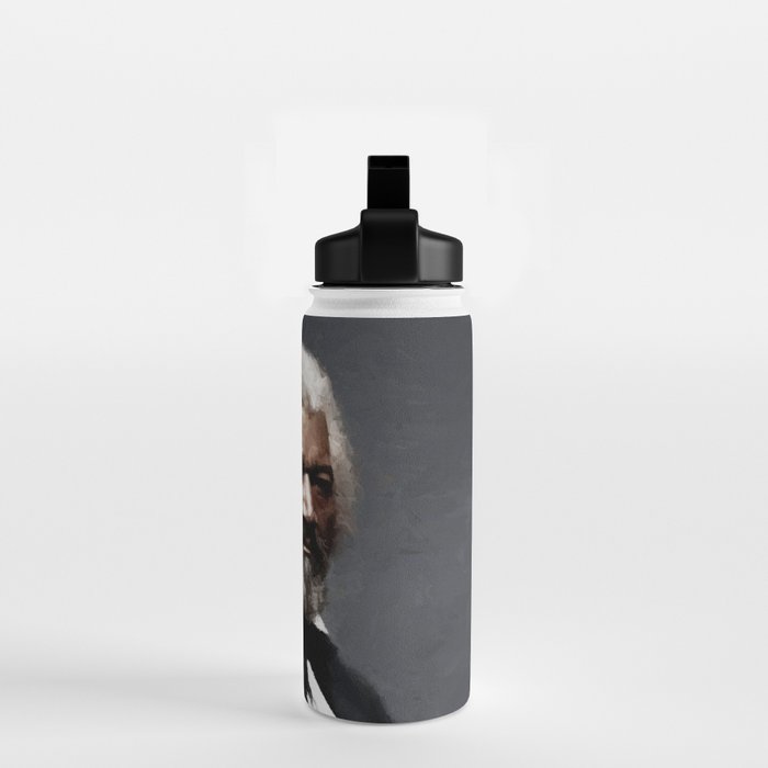 Frederick Douglass, African American Civil Rights Pioneer portrait painting Water Bottle Gallery Image 2