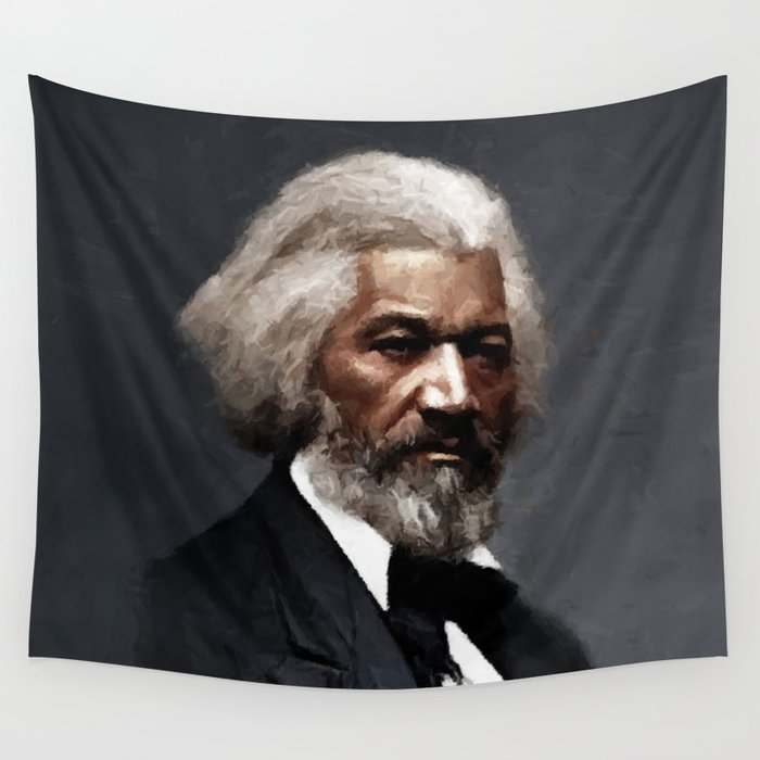 Frederick Douglass, African American Civil Rights Pioneer portrait painting Wall Tapestry Gallery Image 4