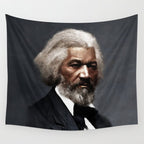 Frederick Douglass, African American Civil Rights Pioneer portrait painting Wall Tapestry Gallery Image 4