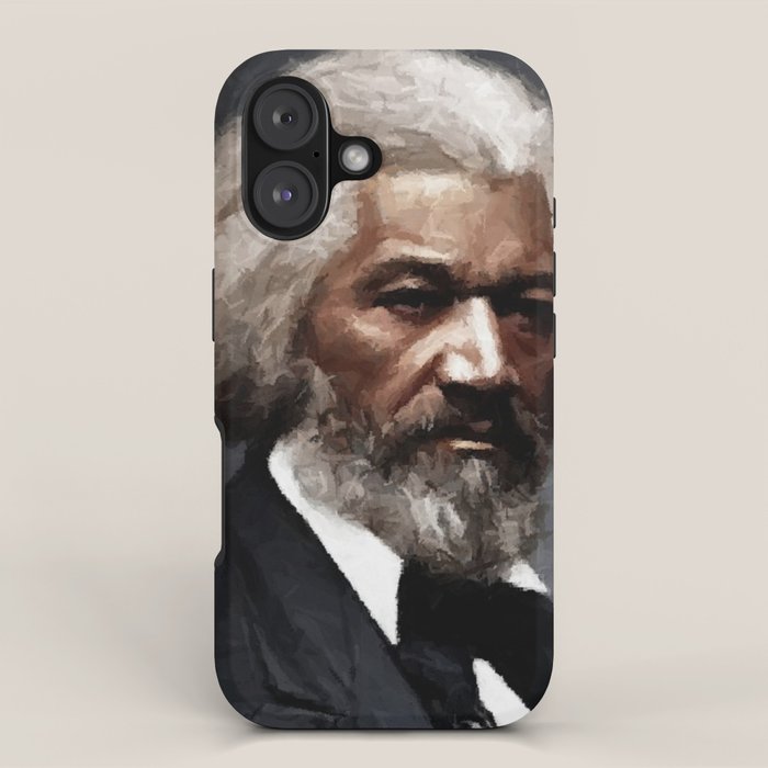 Frederick Douglass, African American Civil Rights Pioneer portrait painting iPhone Case Gallery Image 1