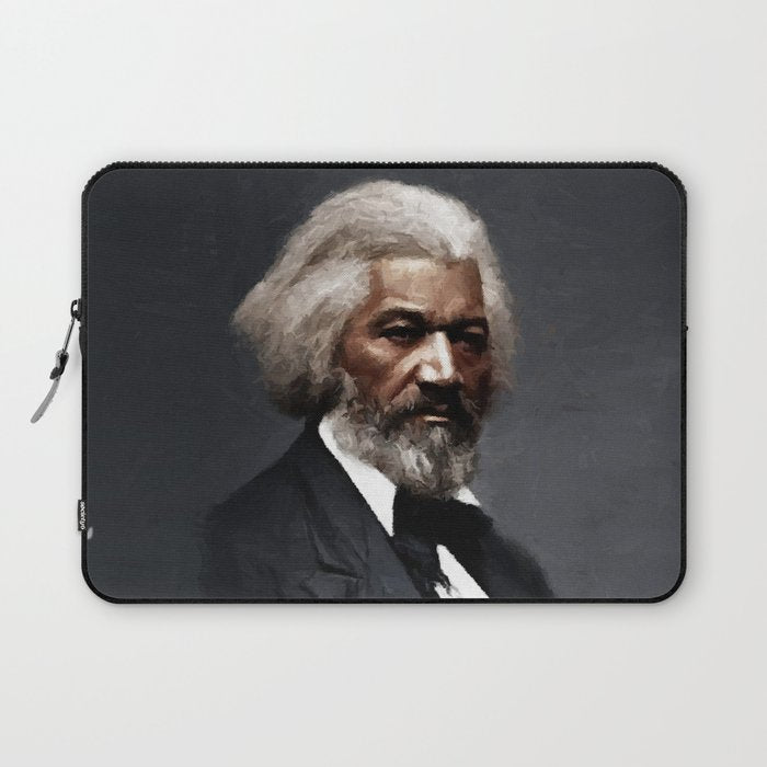 Frederick Douglass, African American Civil Rights Pioneer portrait painting Laptop Sleeve Gallery Image 1
