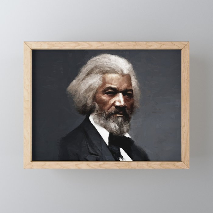 Frederick Douglass, African American Civil Rights Pioneer portrait painting Mini Art Print Gallery Image 1
